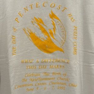 Vintage 90’s Jesus Pentecost Dove Tee / Shirt New Testament Church Ohio  - Sz: L